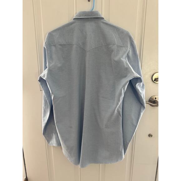 VTG H Bar C California Ranchwear Placket chambray  Bib long tail shirt medium - Picture 15 of 16